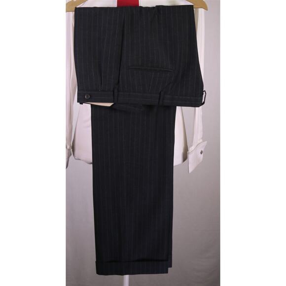 Paul Stuart Charcoal Gray Chalkstripe 2-Btn Super 110's Wool Suit 41XL - Picture 9 of 9